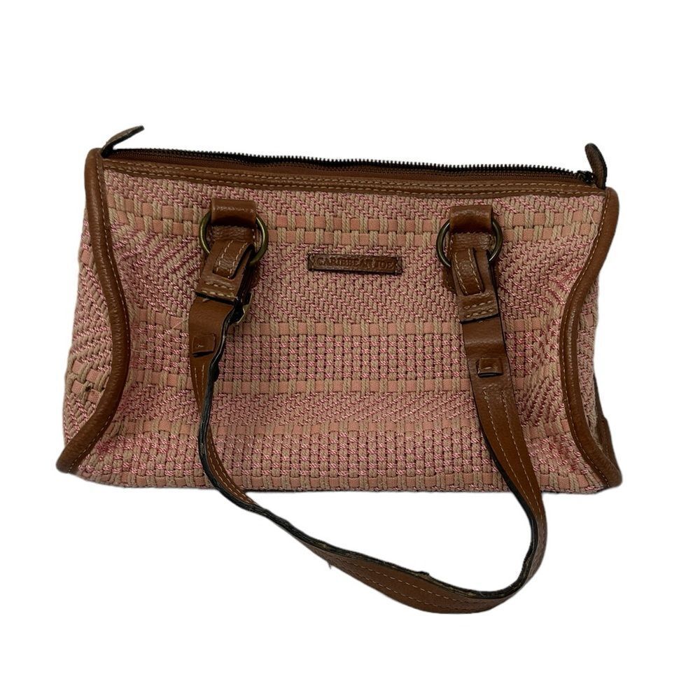 Caribbean Joe Pink and Brown Leather Purse.